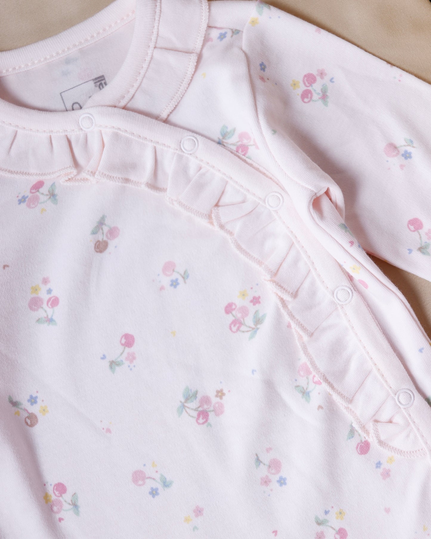 طقم أفرهول مع طاقية قطن ١٠٠٪‏🪡زهري