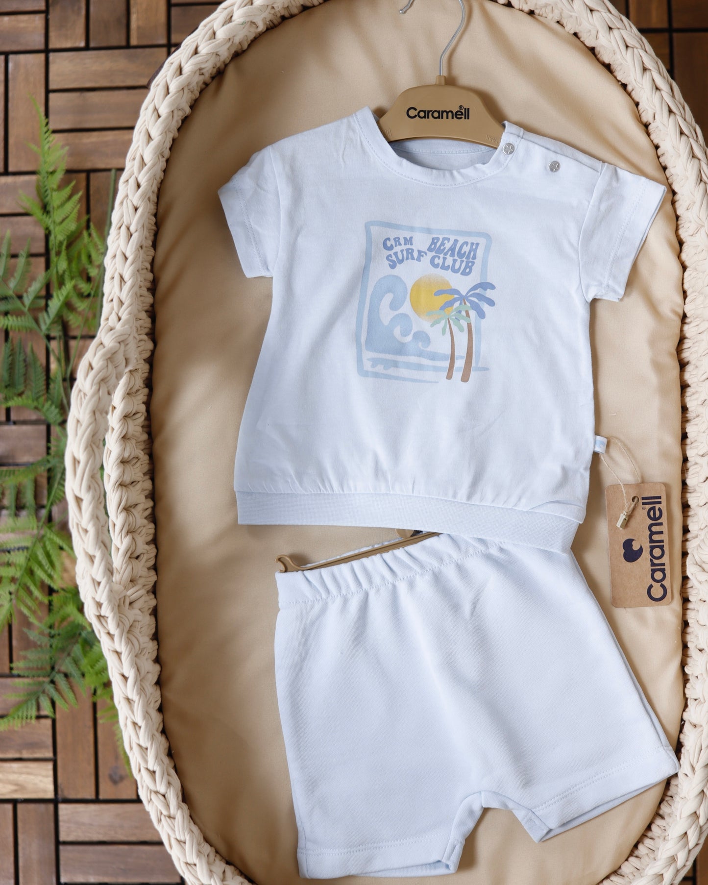 طقم صيفي قطن١٠٠٪‏ ازرق ٣-١٨ شهر