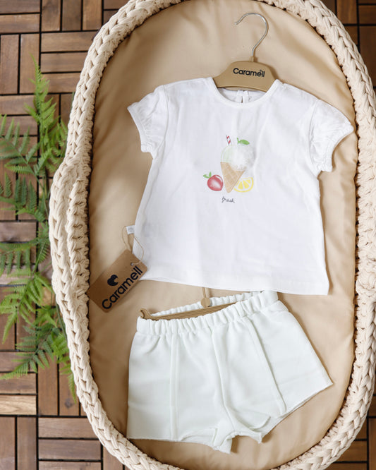 طقم صيفي قطن١٠٠٪‏ اخضر ٣-١٨ شهر