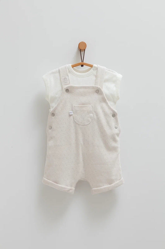 طقم أفرهول صيفي خفيف قطن ١٠٠٪‏ رمادي