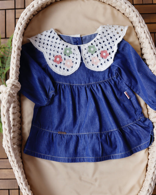 فستان جينز خفيف ١-٤ سنوات🪡