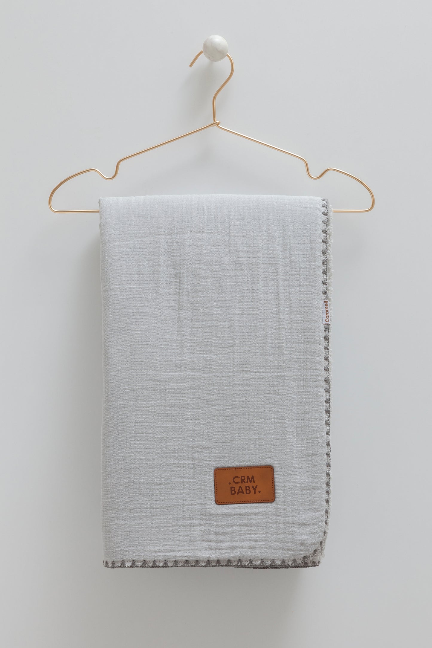 بطانية/ حرام بيبي قطن مبطن ❄️ رمادي