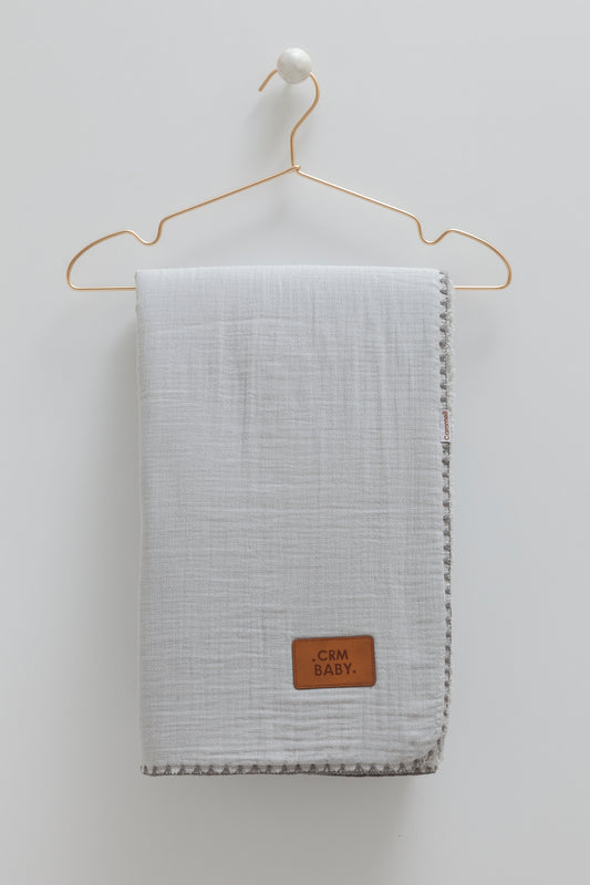 بطانية/ حرام بيبي قطن مبطن ❄️ رمادي