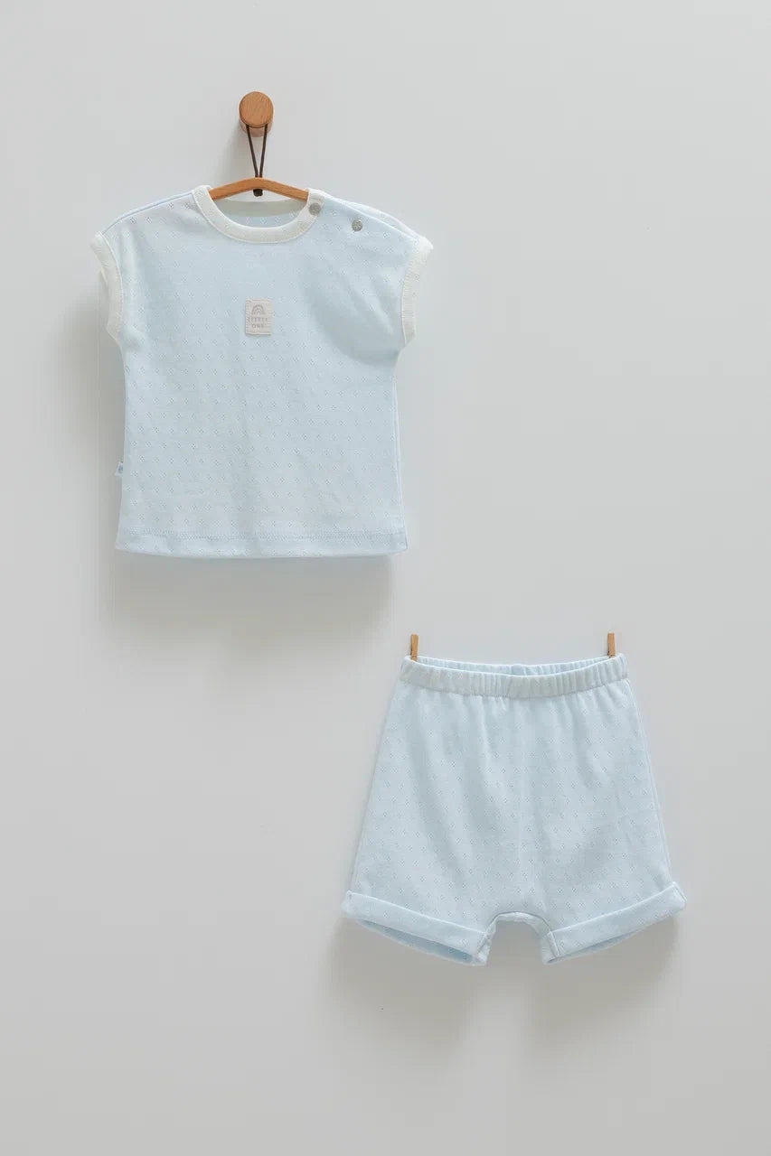 بجامة صيفي خفيف قطن ١٠٠٪‏ ازرق