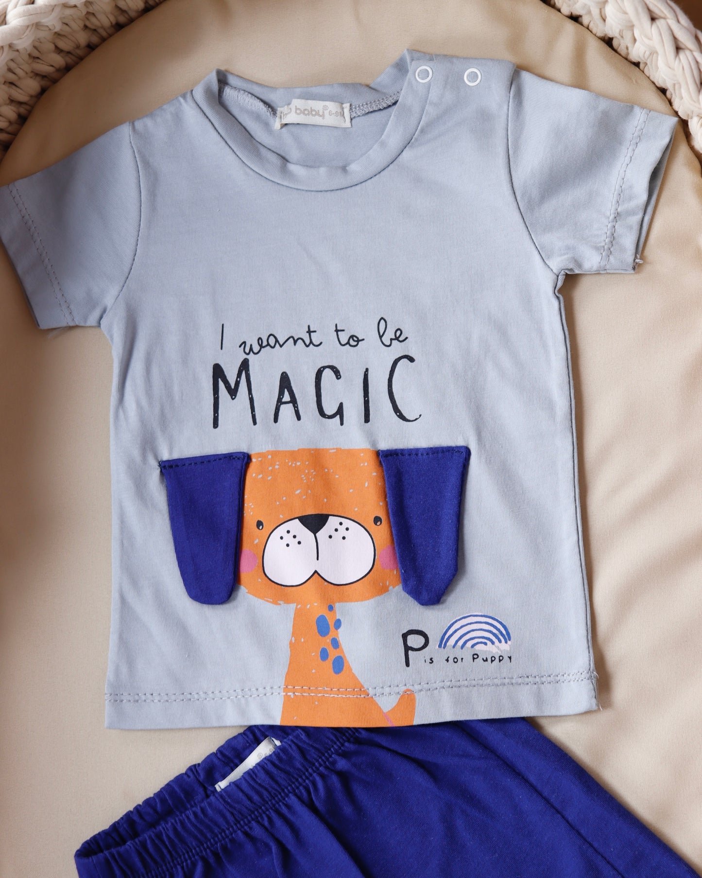 طقم شورت قطني قطعتين🐶