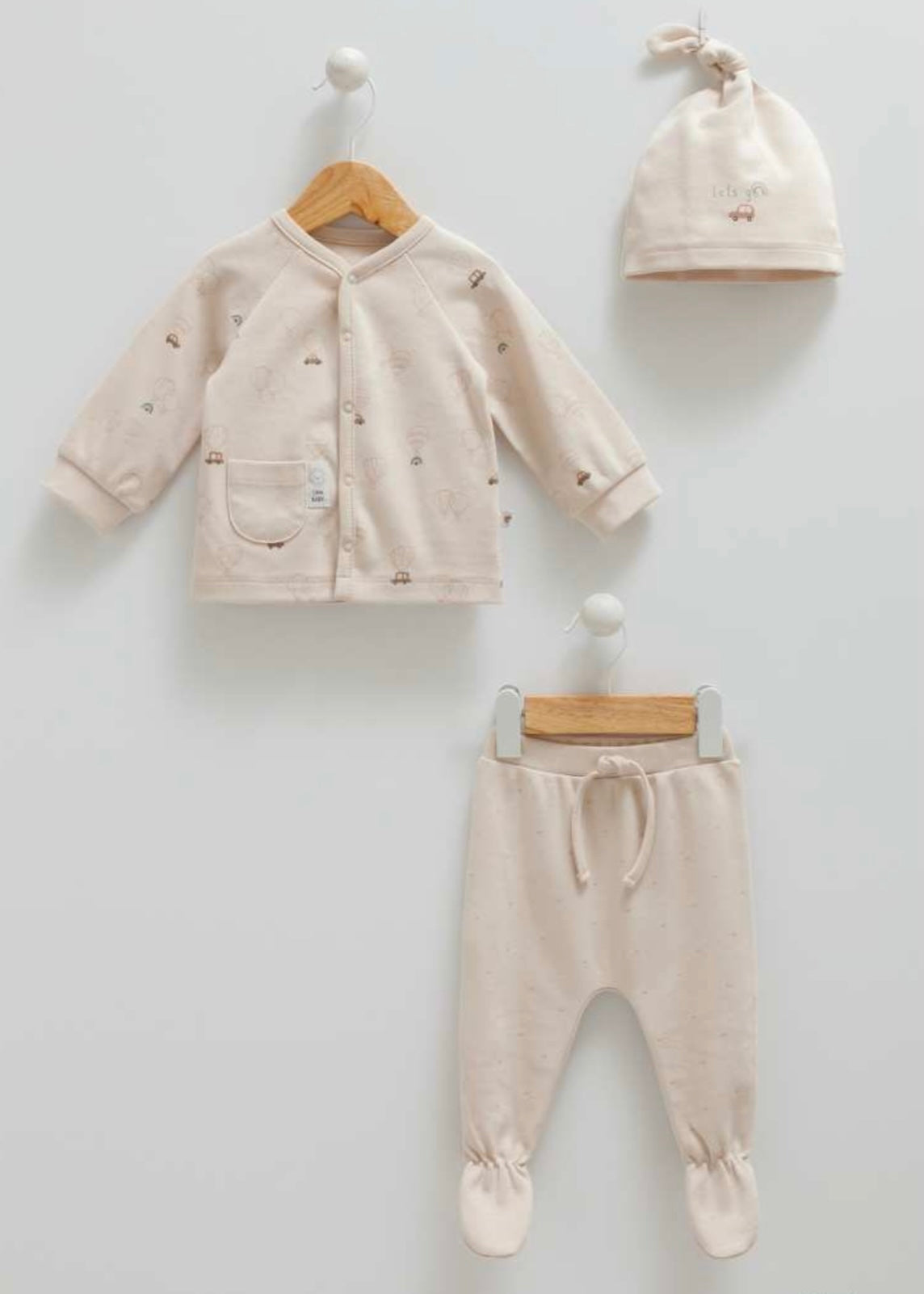 بجامة ٣ قطع قطن ١٠٠٪‏ ١-١٢ شهر