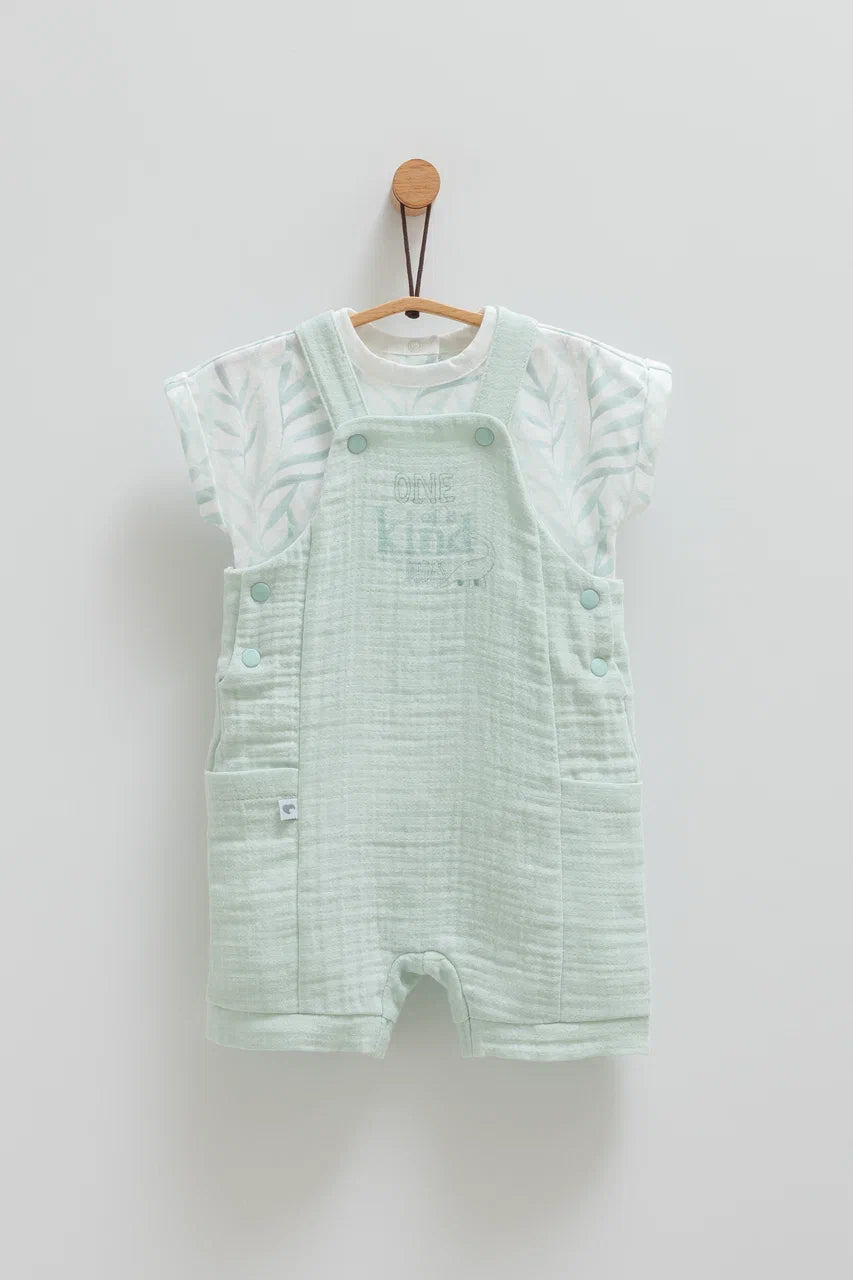 طقم أفرهول صيفي خفيف قطن ١٠٠٪‏ اخضر