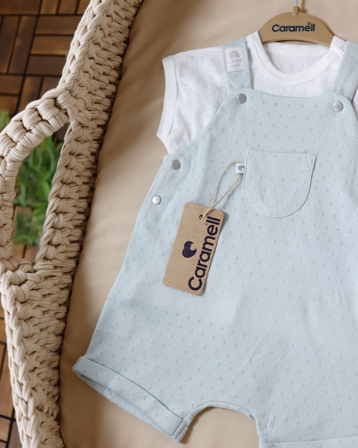 طقم أفرهول صيفي خفيف قطن ١٠٠٪‏ أخضر