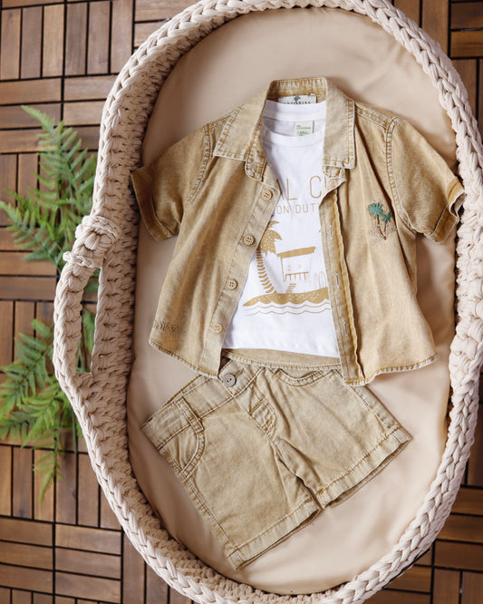 طقم شورت ٣ قطع💛