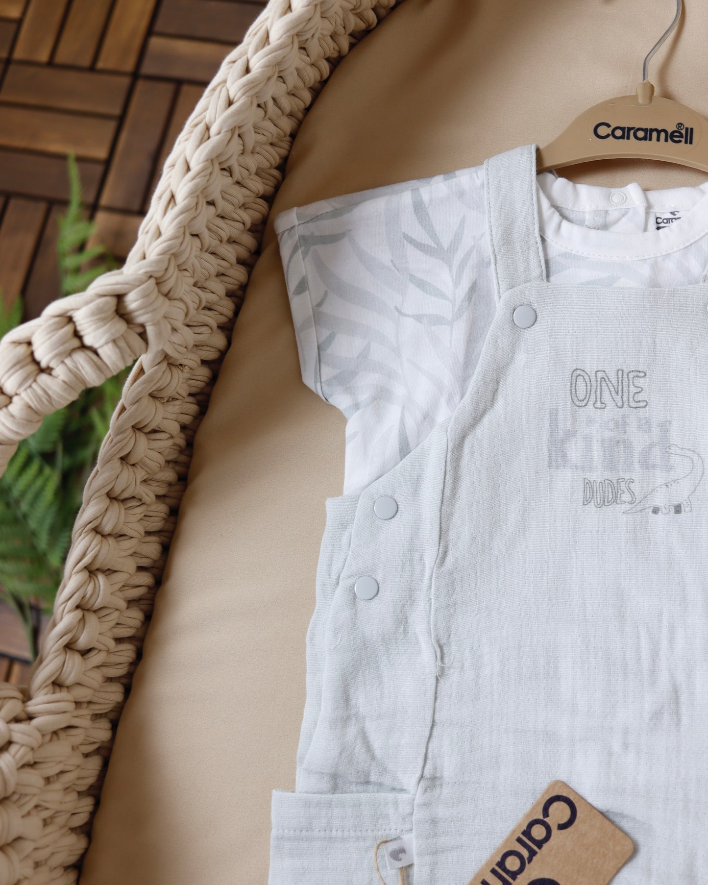 طقم أفرهول صيفي خفيف قطن ١٠٠٪‏ رمادي