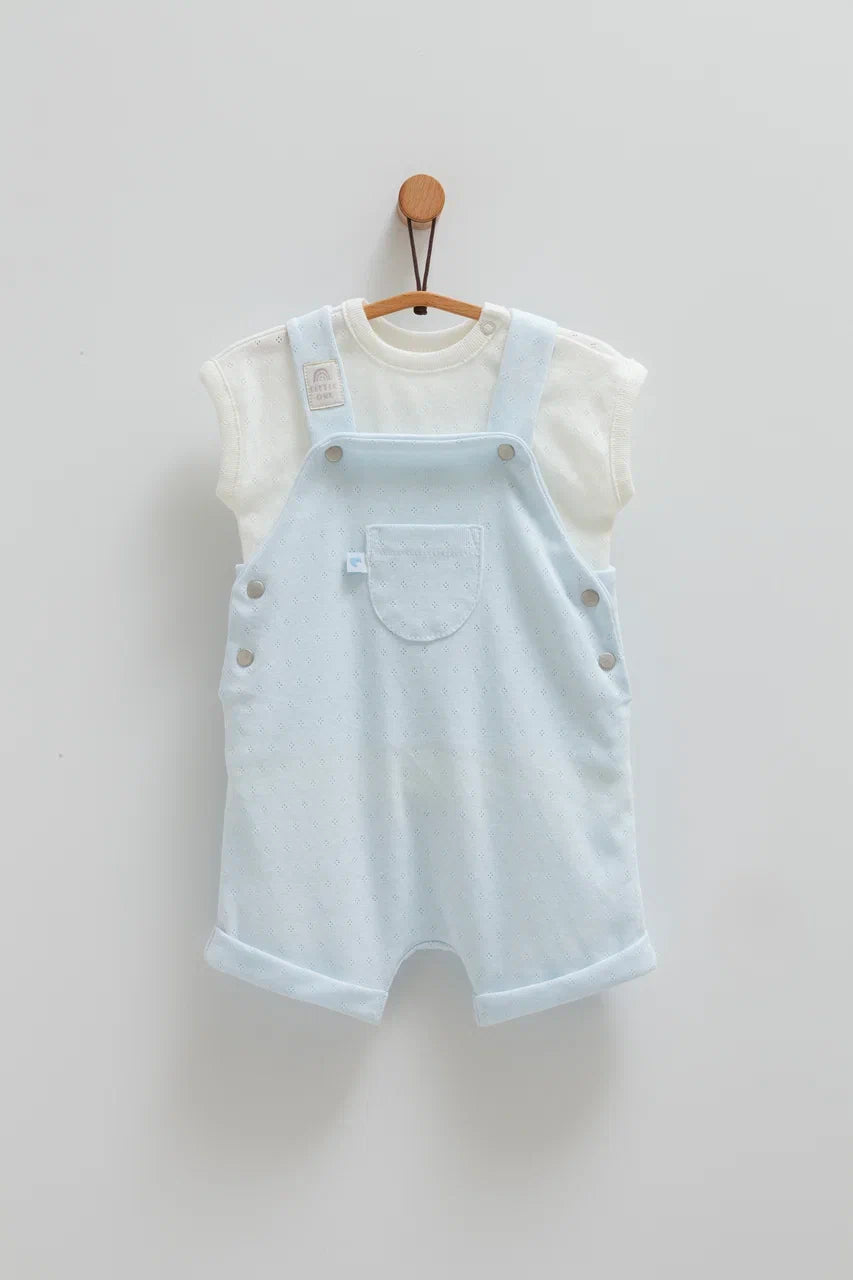 طقم أفرهول صيفي خفيف قطن ١٠٠٪‏ أزرق