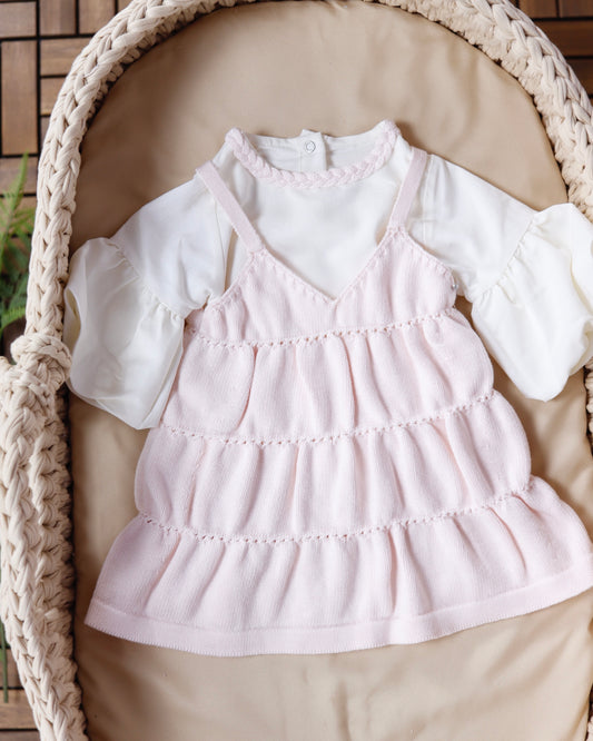 فستان بيبي ١-١٢ شهر ، قطن غزل🤍🩷