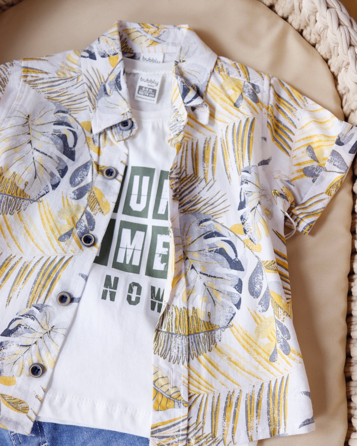 طقم جينز ٣ قطع - اصفر💛