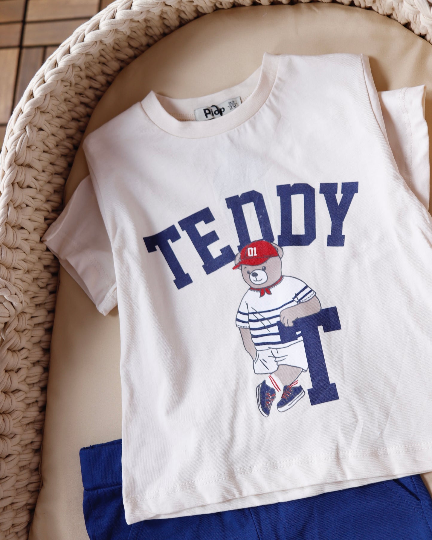 طقم شورت قطني قطعتين٢-٥ سنوات💙