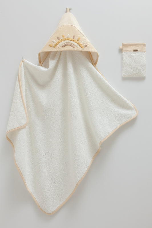 طقم منشفة بيبي🚿قطن ١٠٠٪‏ بيج