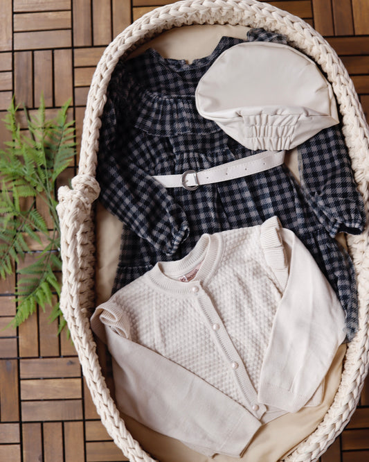 طقم فستان بناتي ٤ قطع ٢-٥ سنوات🪡