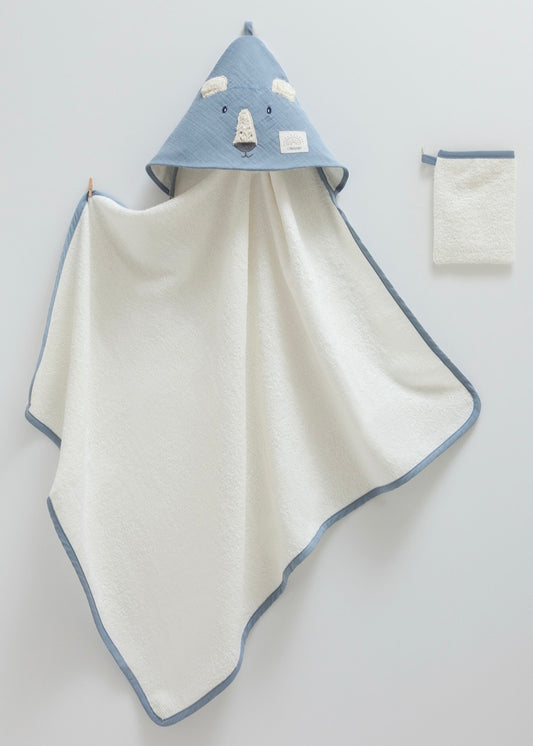 طقم منشفة بيبي🚿قطن ١٠٠٪‏ ازرق