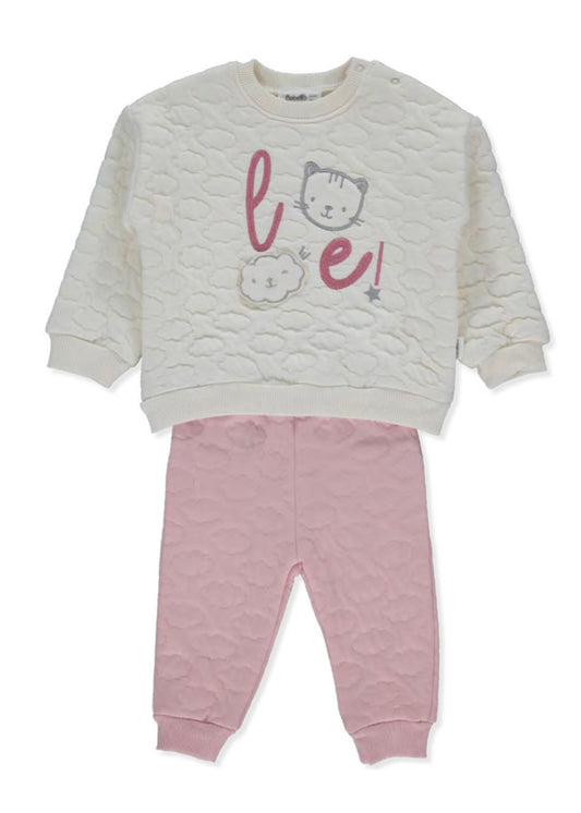 طقم قطن باللون الزهري🐱🩷