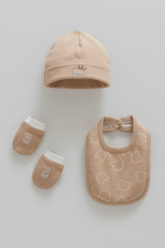 طقم طاقية ٣ قطع قطن ١٠٠٪‏ 🧸