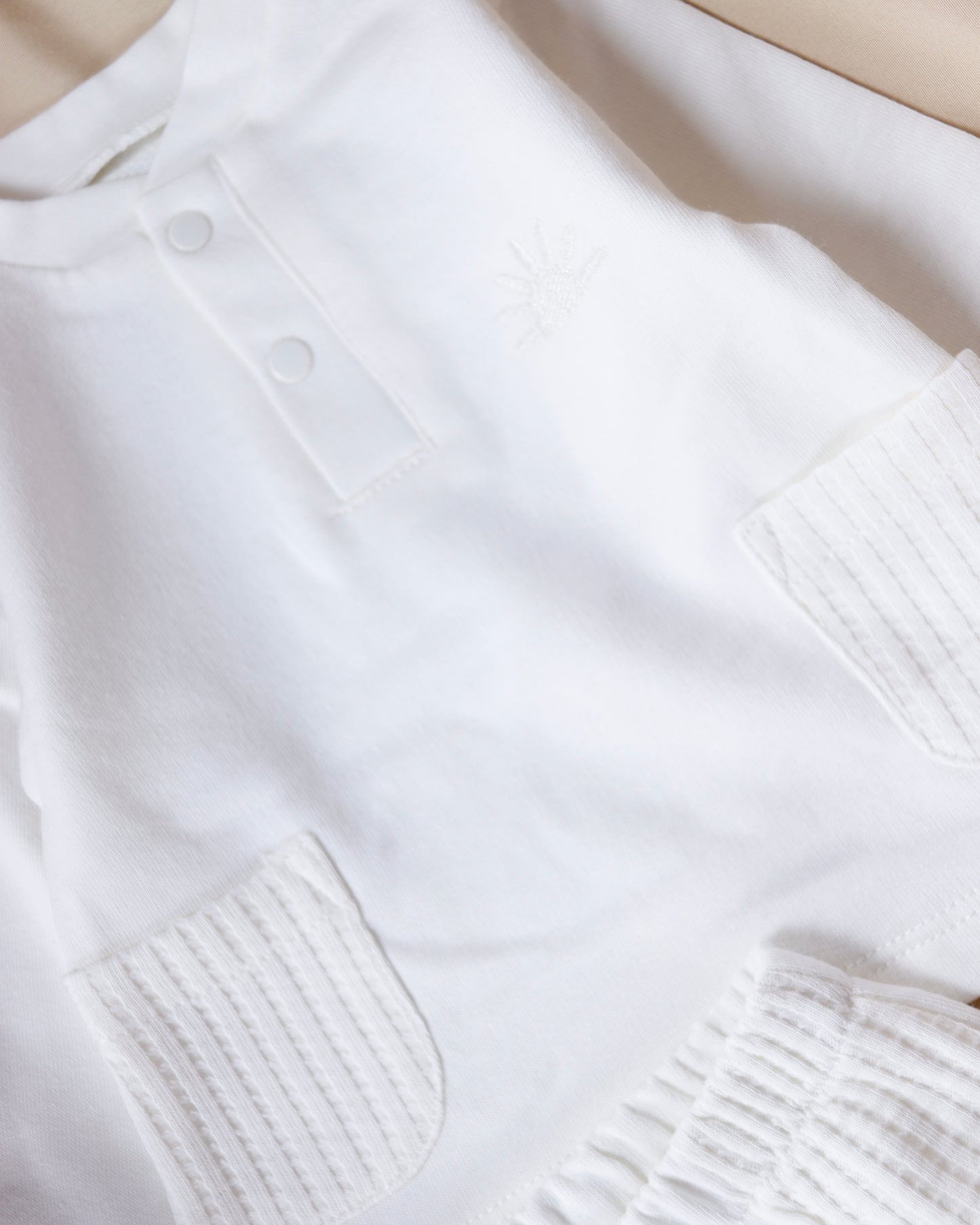 طقم قطعتين قطن ١٠٠٪‏ ايفوري ١-١٢ شهر