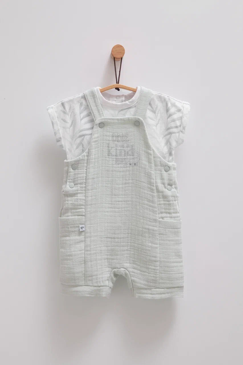 طقم أفرهول صيفي خفيف قطن ١٠٠٪‏ رمادي