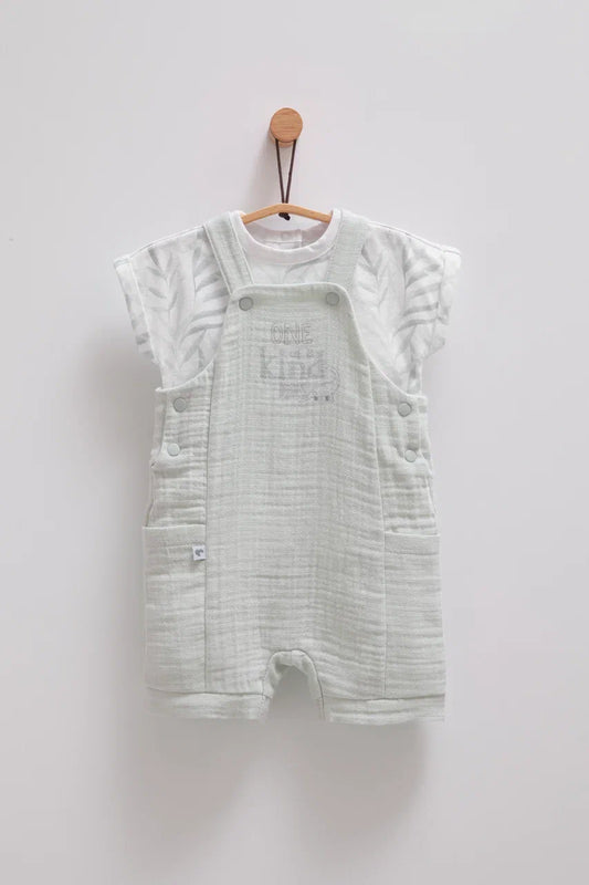 طقم أفرهول صيفي خفيف قطن ١٠٠٪‏ رمادي