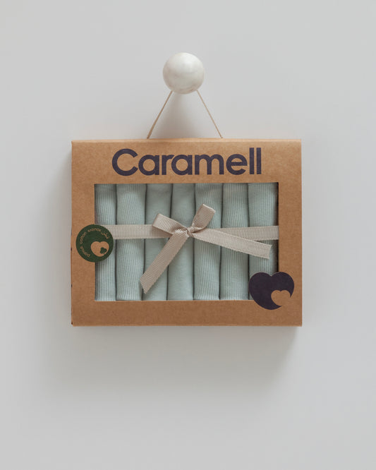 طقم مناديل بيبي قطن طبيعي ١٠٠٪‏ ٧ قطع اخضر