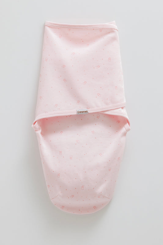 🍼 لفة مواليد قطنية – لون زهري فاتح