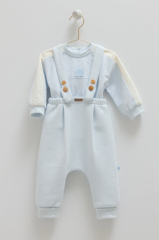 طقم قطعتين ٣-١٨ شهر ازرق 🔆