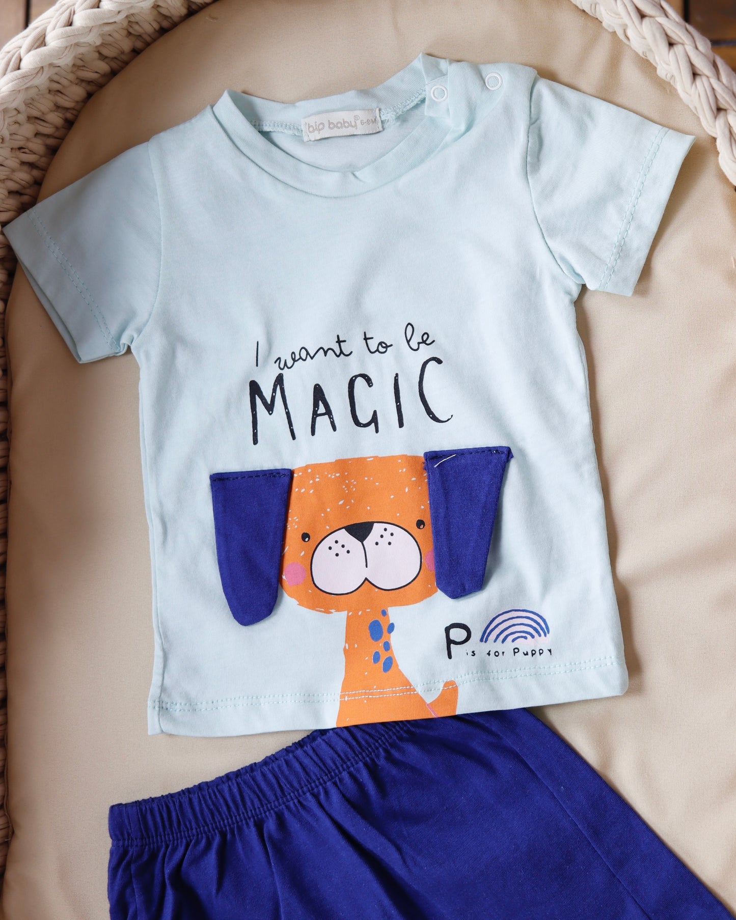 طقم شورت قطني قطعتين🐶