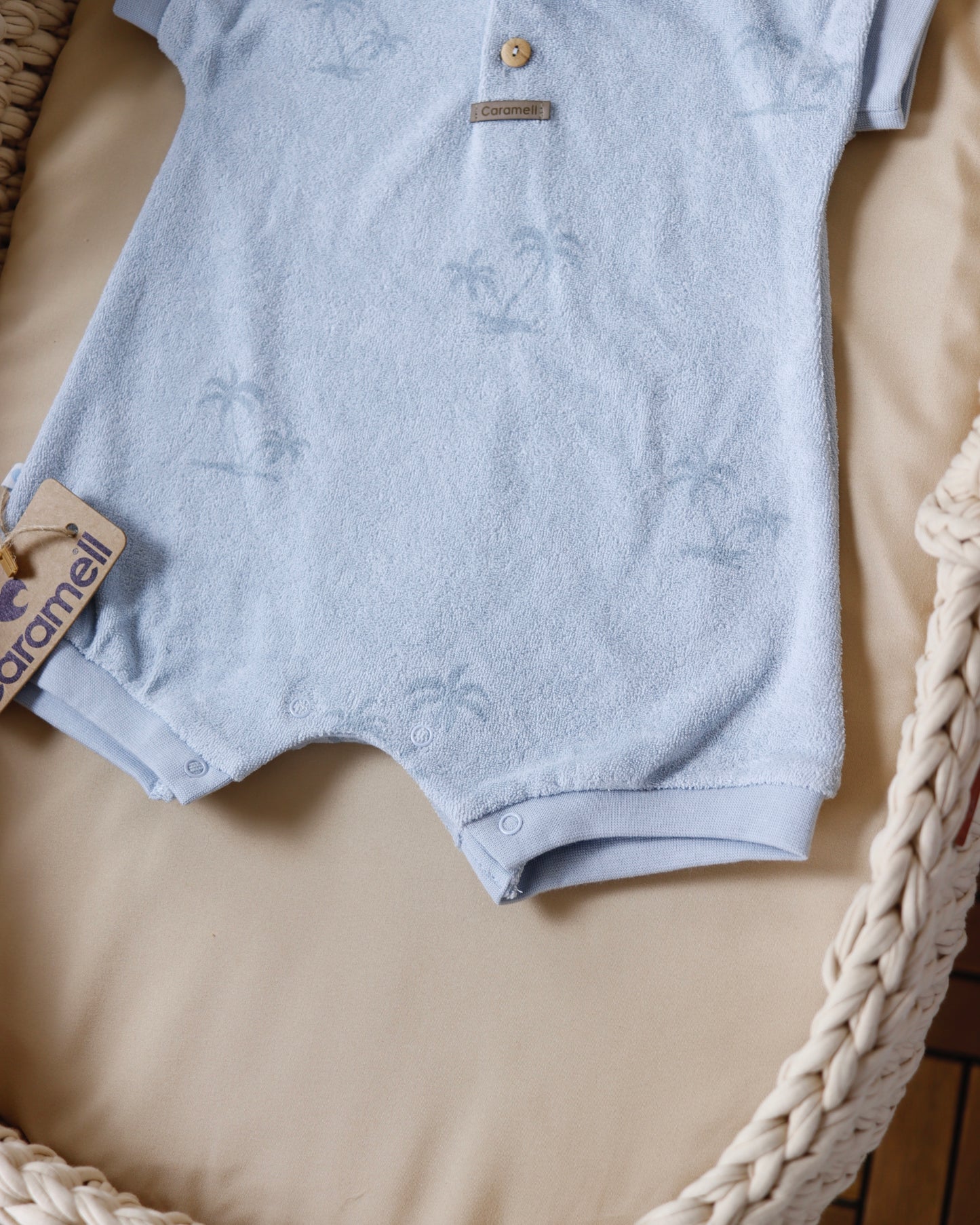 أفرهول صيفي برسمة النخيل باللون الازرق🌴