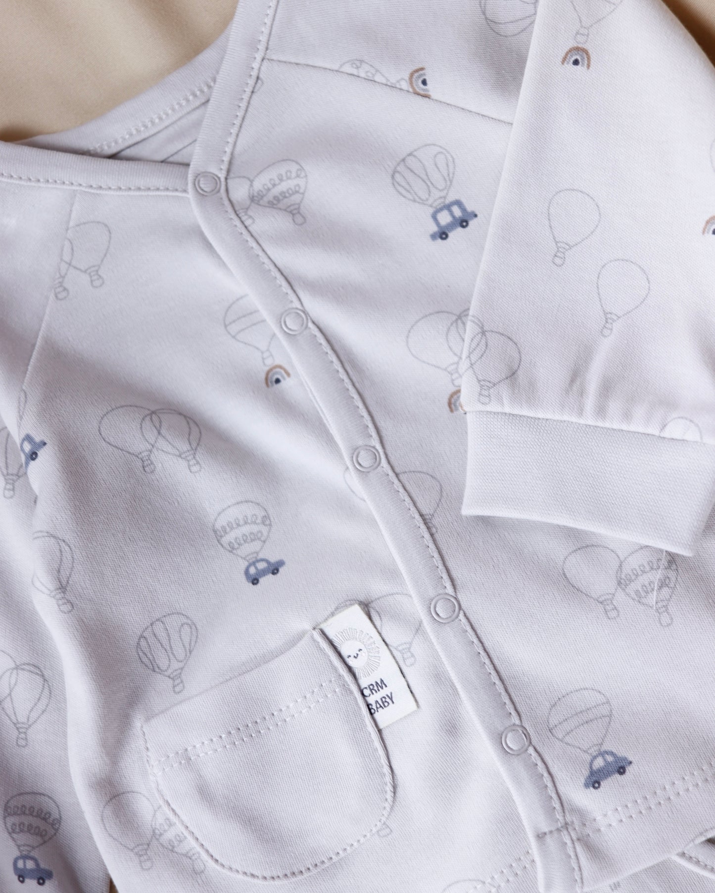 بجامة ٣ قطع قطن ١٠٠٪‏ رمادي ١-١٢ شهر