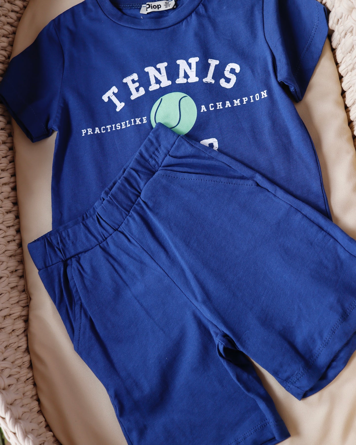 طقم شورت قطني قطعتين٢-٥ سنوات💙