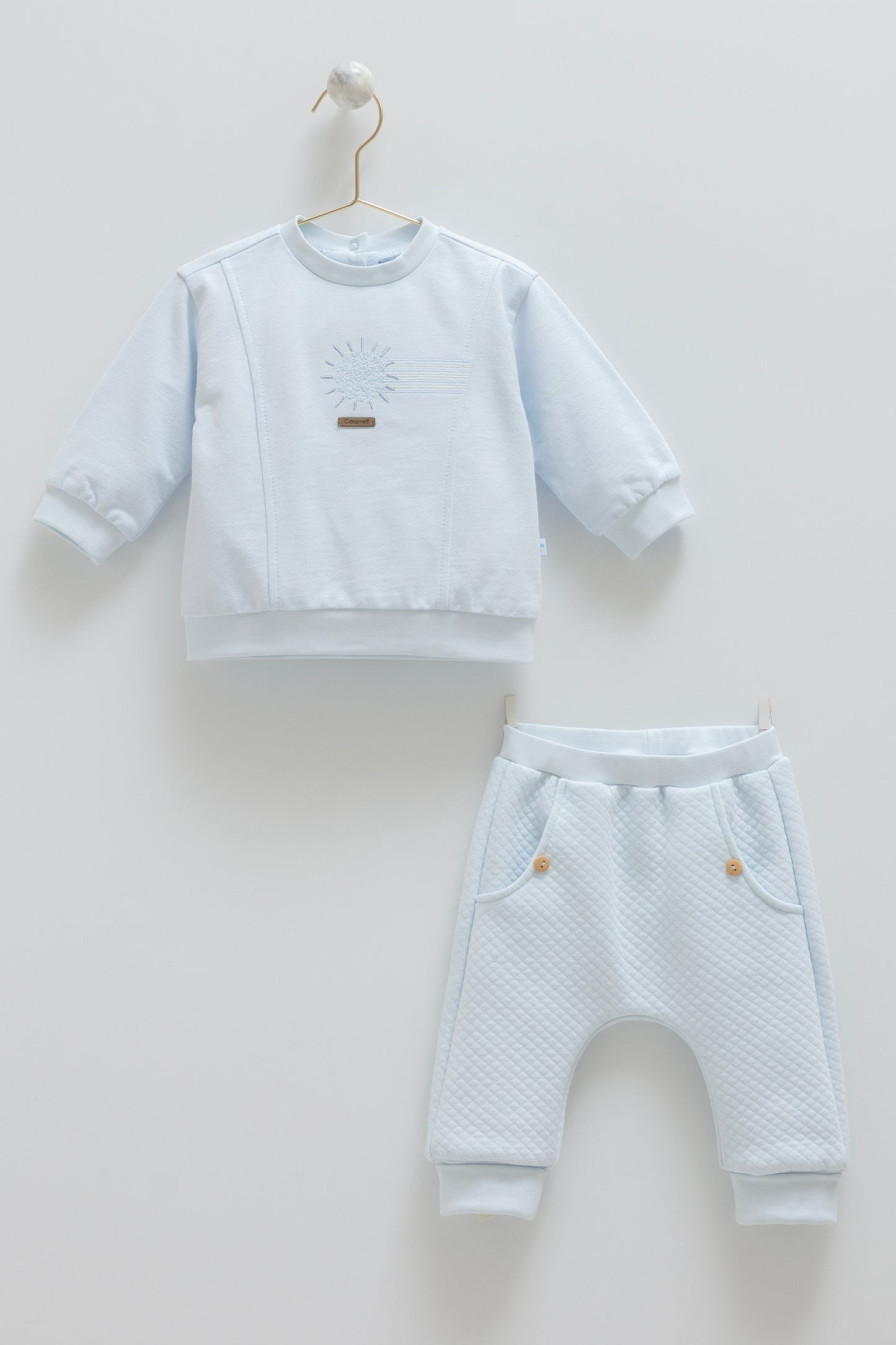 طقم قطعتين ٣-١٨ شهر ازرق 🔆