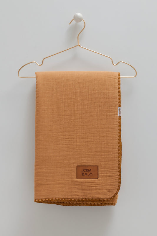 بطانية/ حرام بيبي قطن مبطن ❄️عسلي