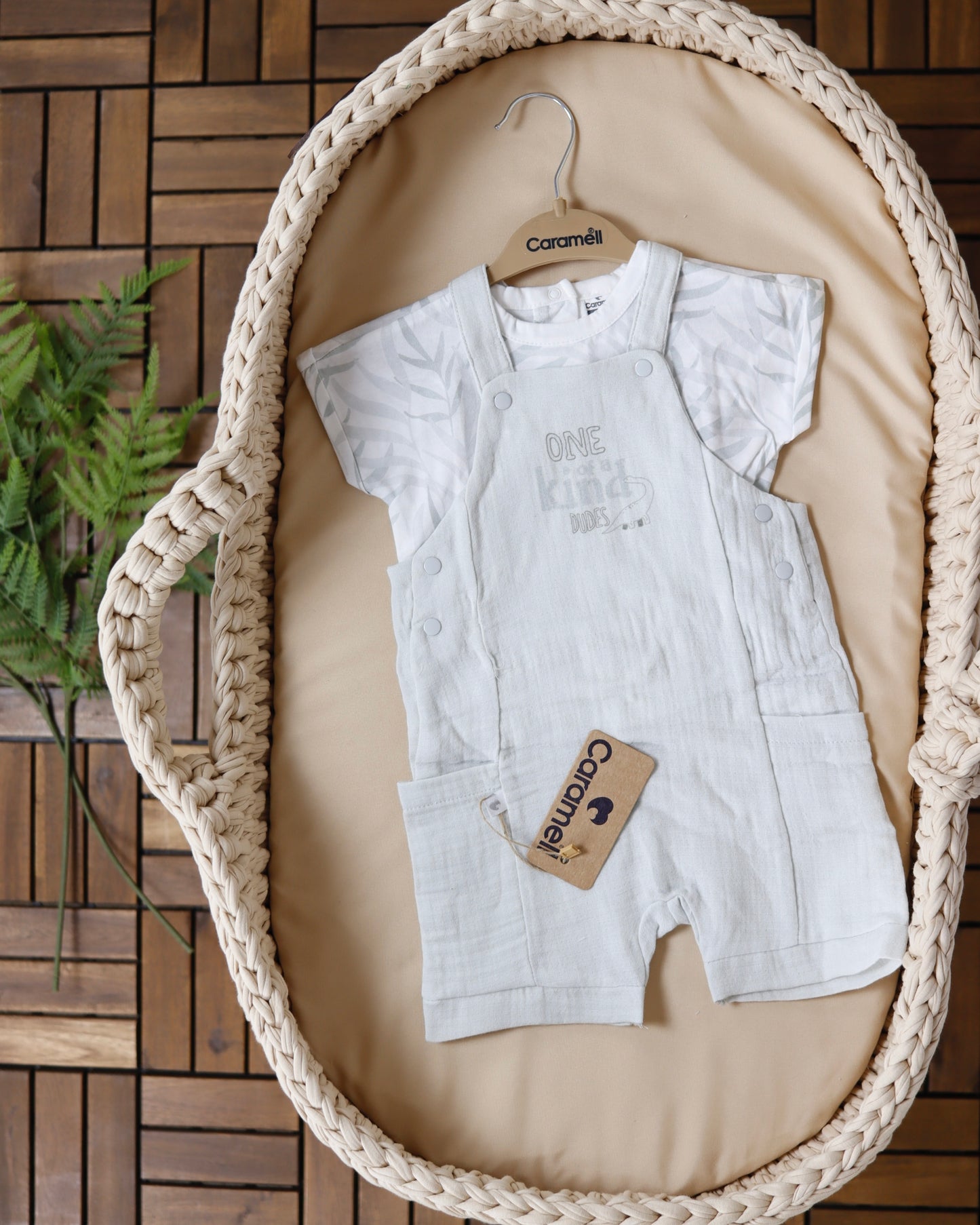 طقم أفرهول صيفي خفيف قطن ١٠٠٪‏ رمادي