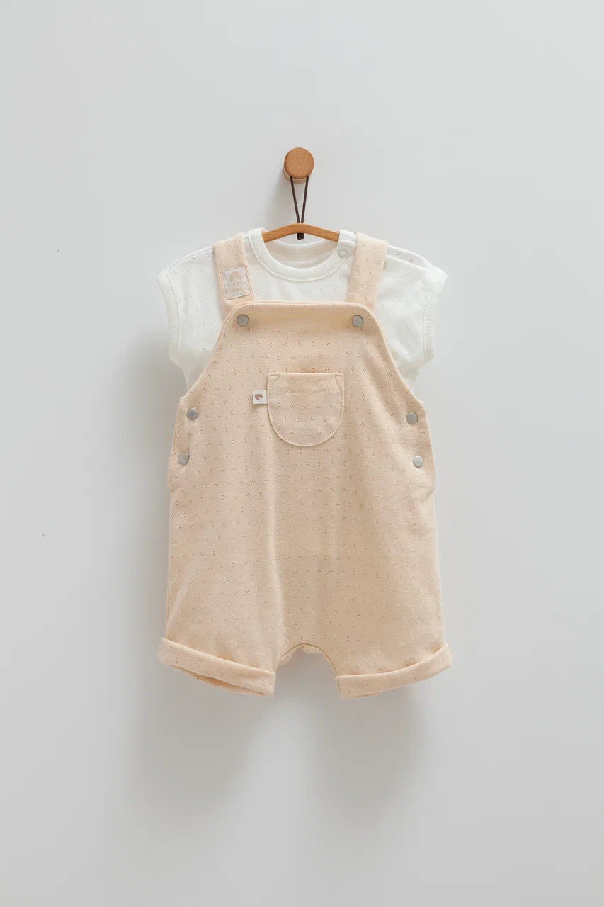 طقم أفرهول صيفي خفيف قطن ١٠٠٪‏ بيج