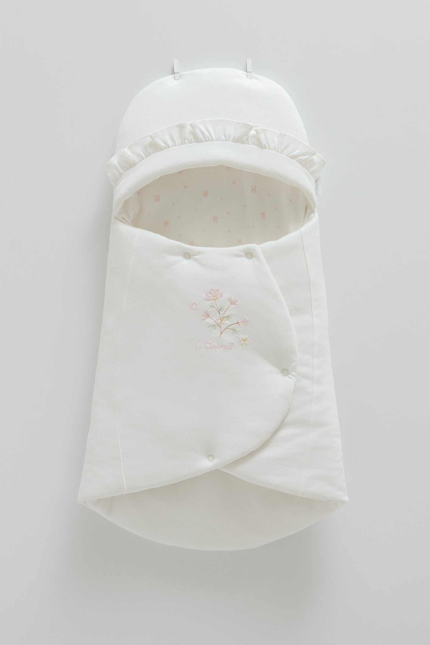 كوت/ كوفلية بيبي كبس ٧٠ سم قطن ١٠٠٪‏🌸 ابيض