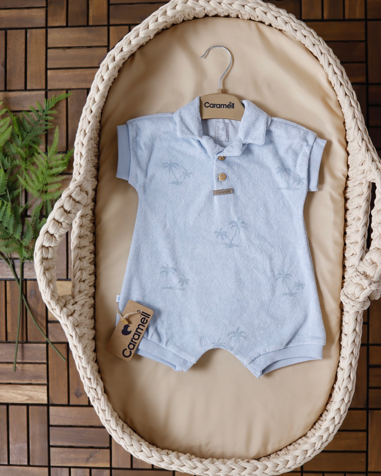 أفرهول صيفي برسمة النخيل باللون الازرق🌴