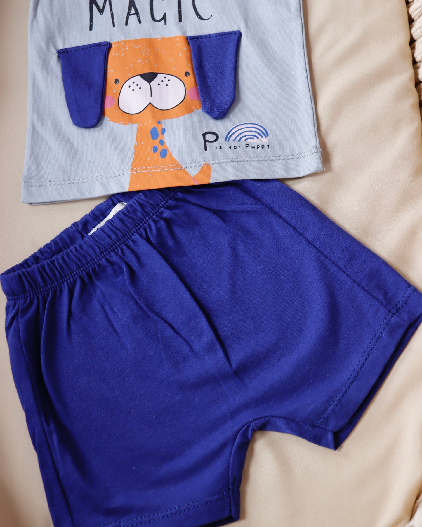 طقم شورت قطني قطعتين🐶
