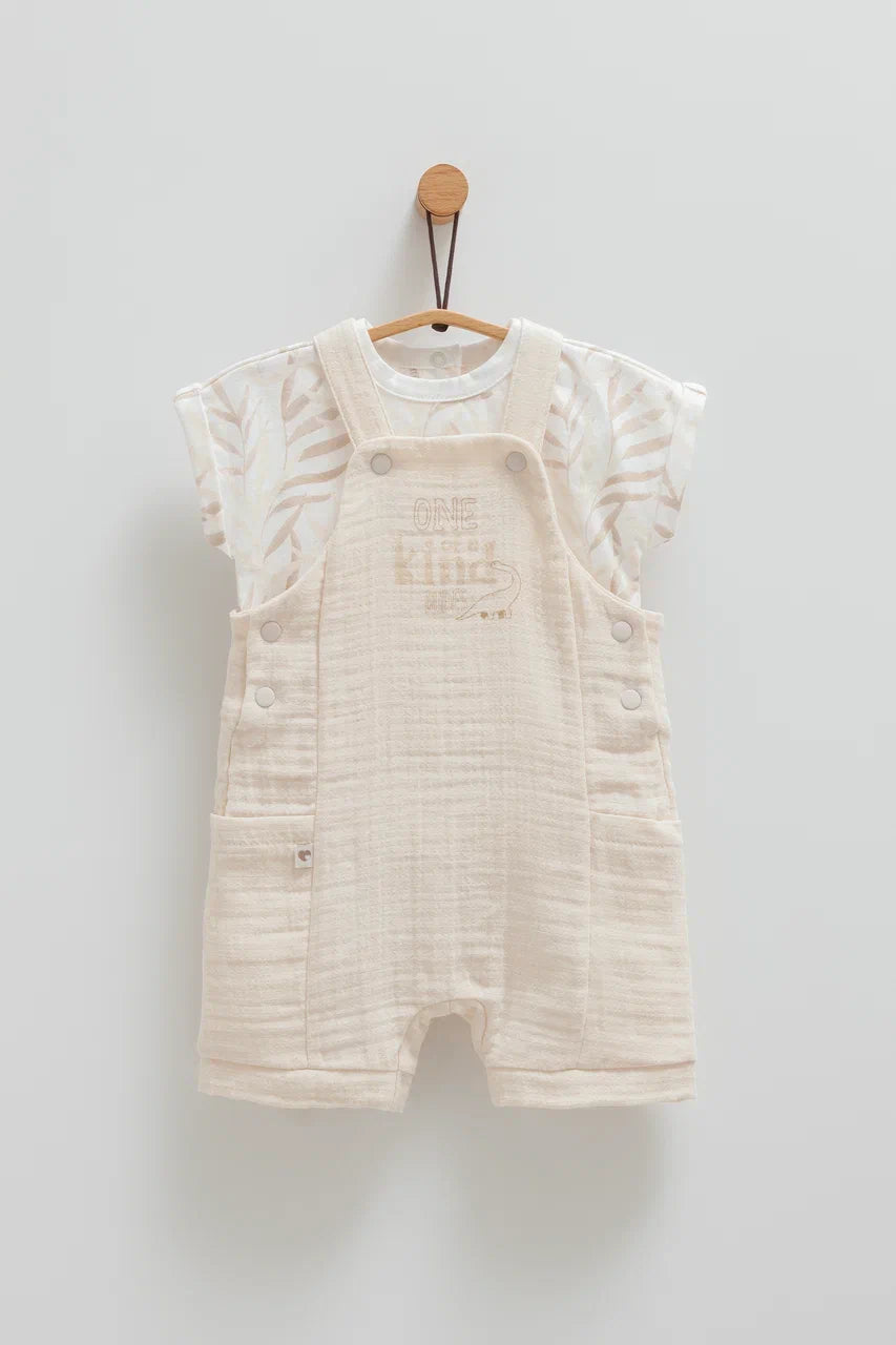 طقم أفرهول صيفي خفيف قطن ١٠٠٪‏ بيج