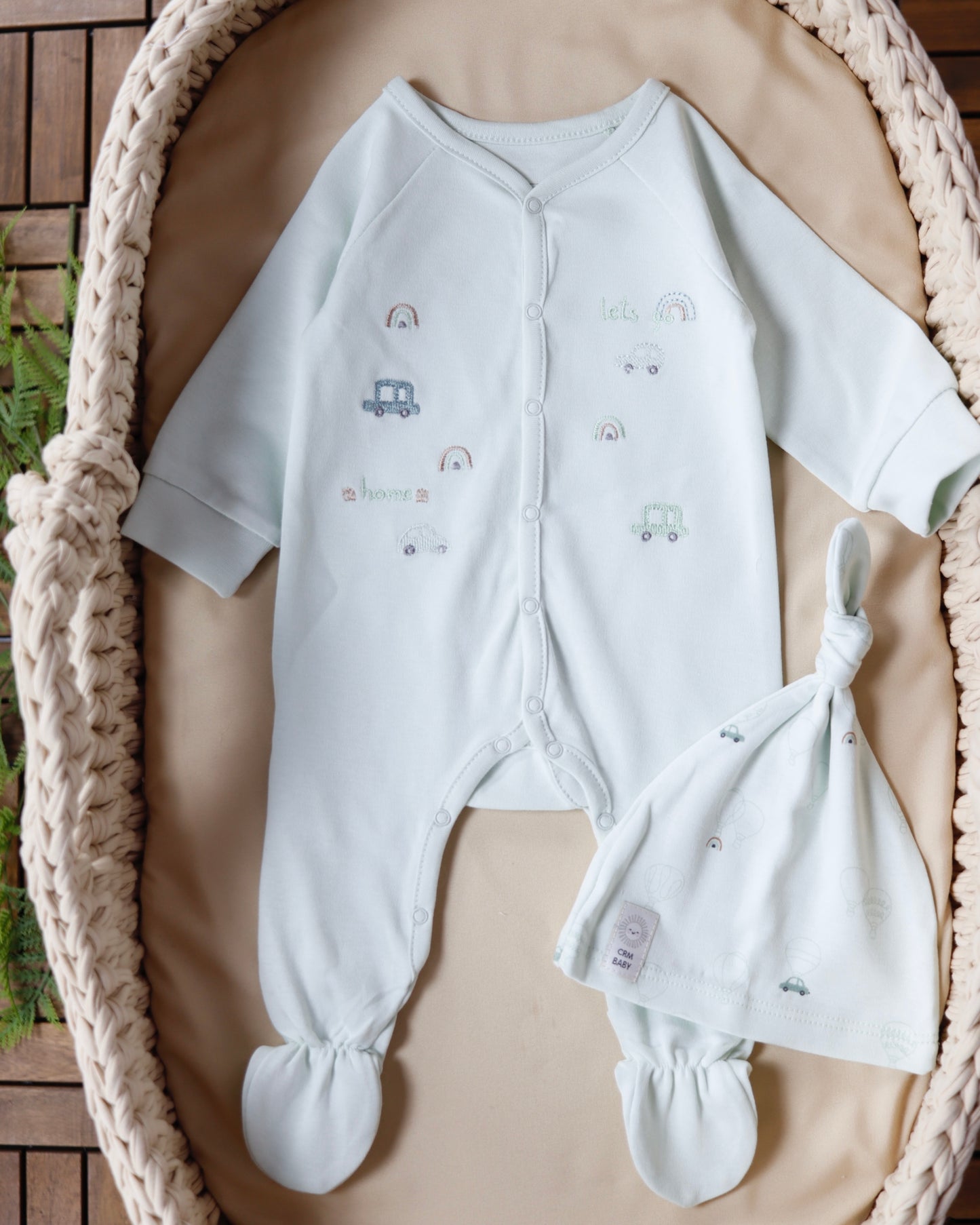 طقم أفرهول مع طاقية قطن ١٠٠٪‏🪡 أخضر