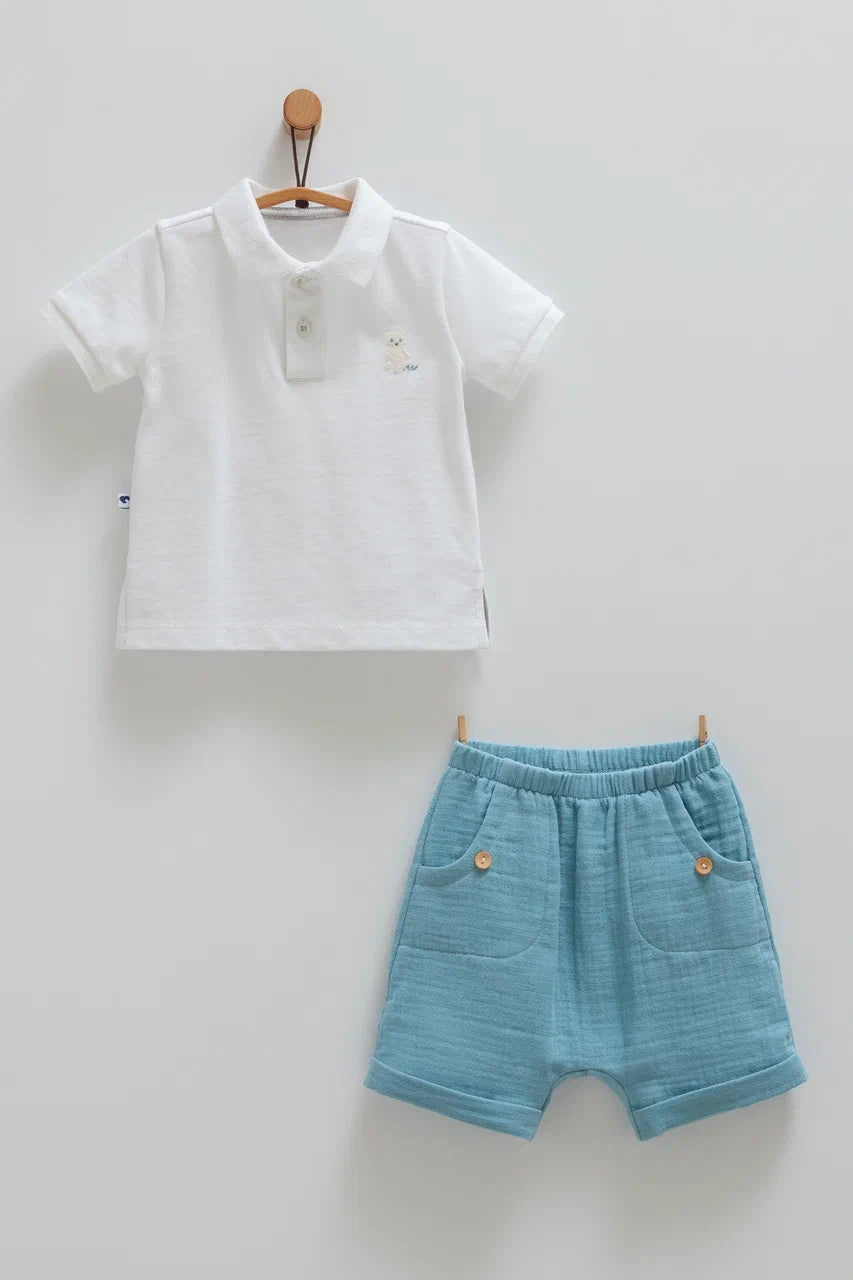 طقم قطعتين 🩵٦-٣٦ شهر