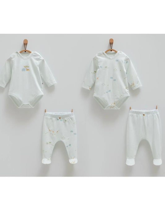 طقم بيبي قطن ١٠٠٪‏ حديث ولاده و ١-٣ أشهر🩵