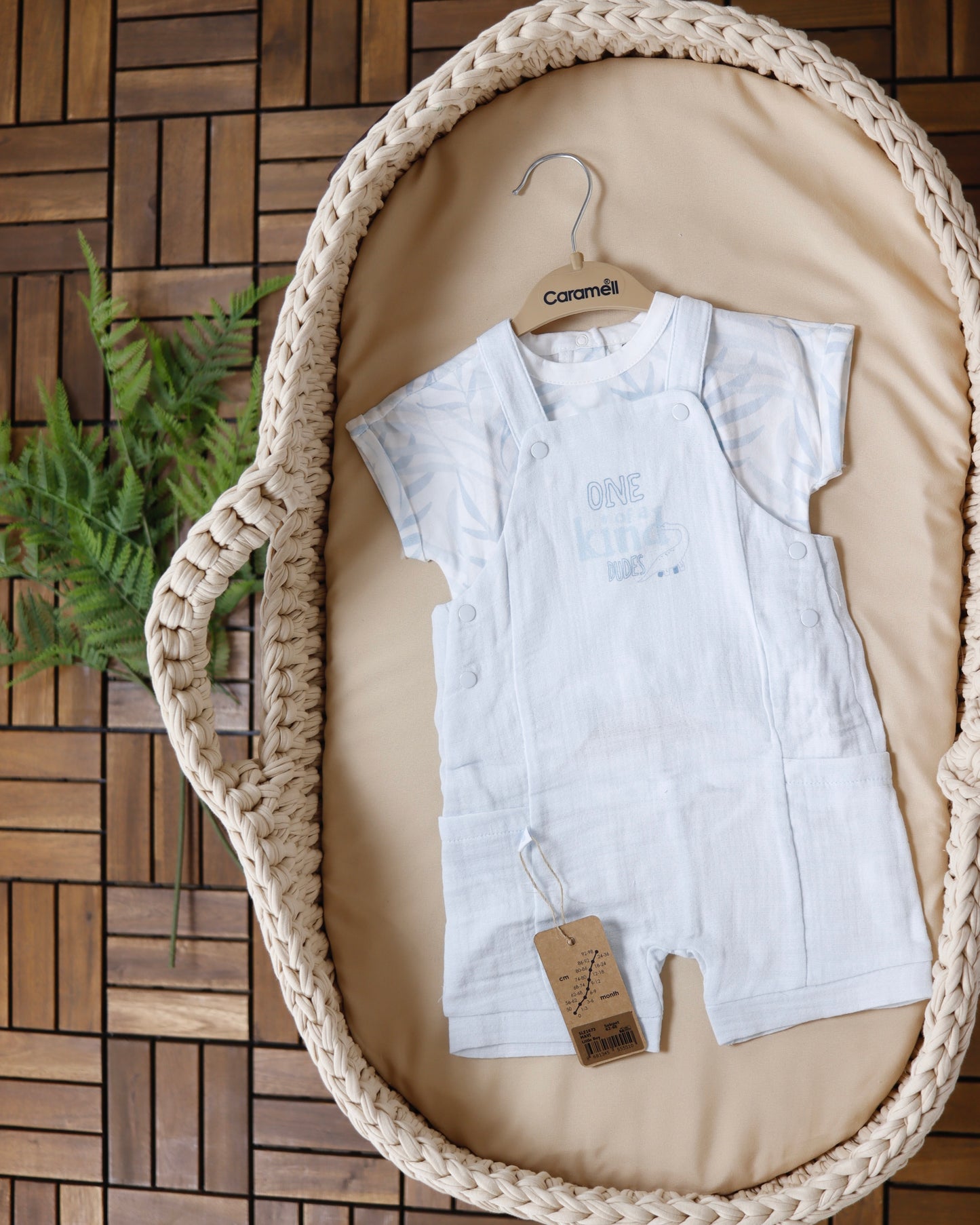 طقم أفرهول صيفي خفيف قطن ١٠٠٪‏ أزرق