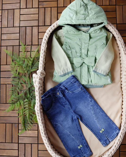 طقم بناتي بيبي ٣ قطع  ٦-٣٦ شهر