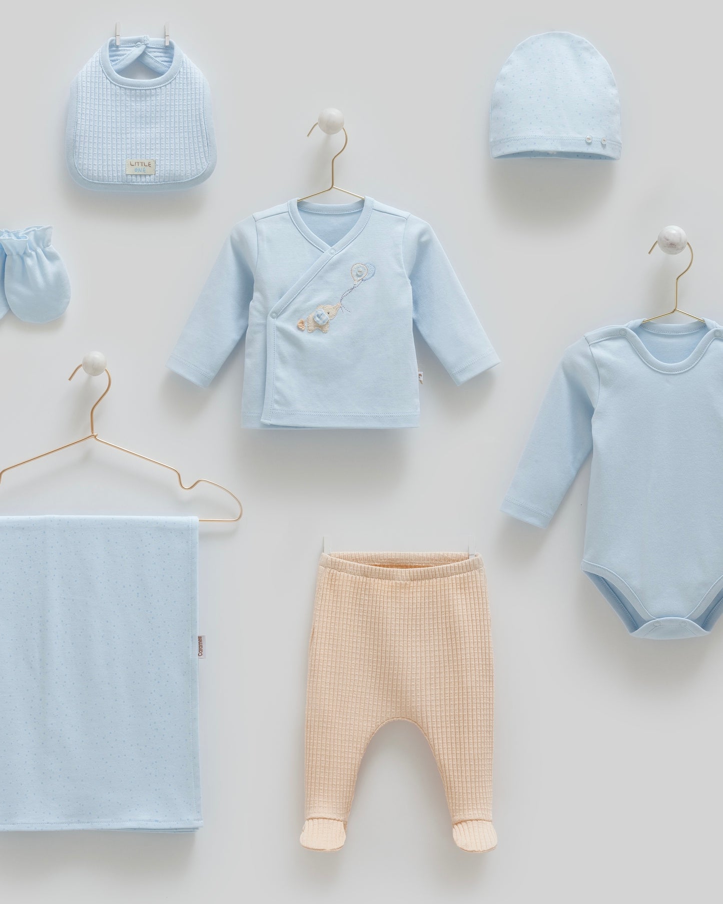 طقم حديث ولادة ٧ قطع🪡قطن طبيعي ١٠٠٪‏