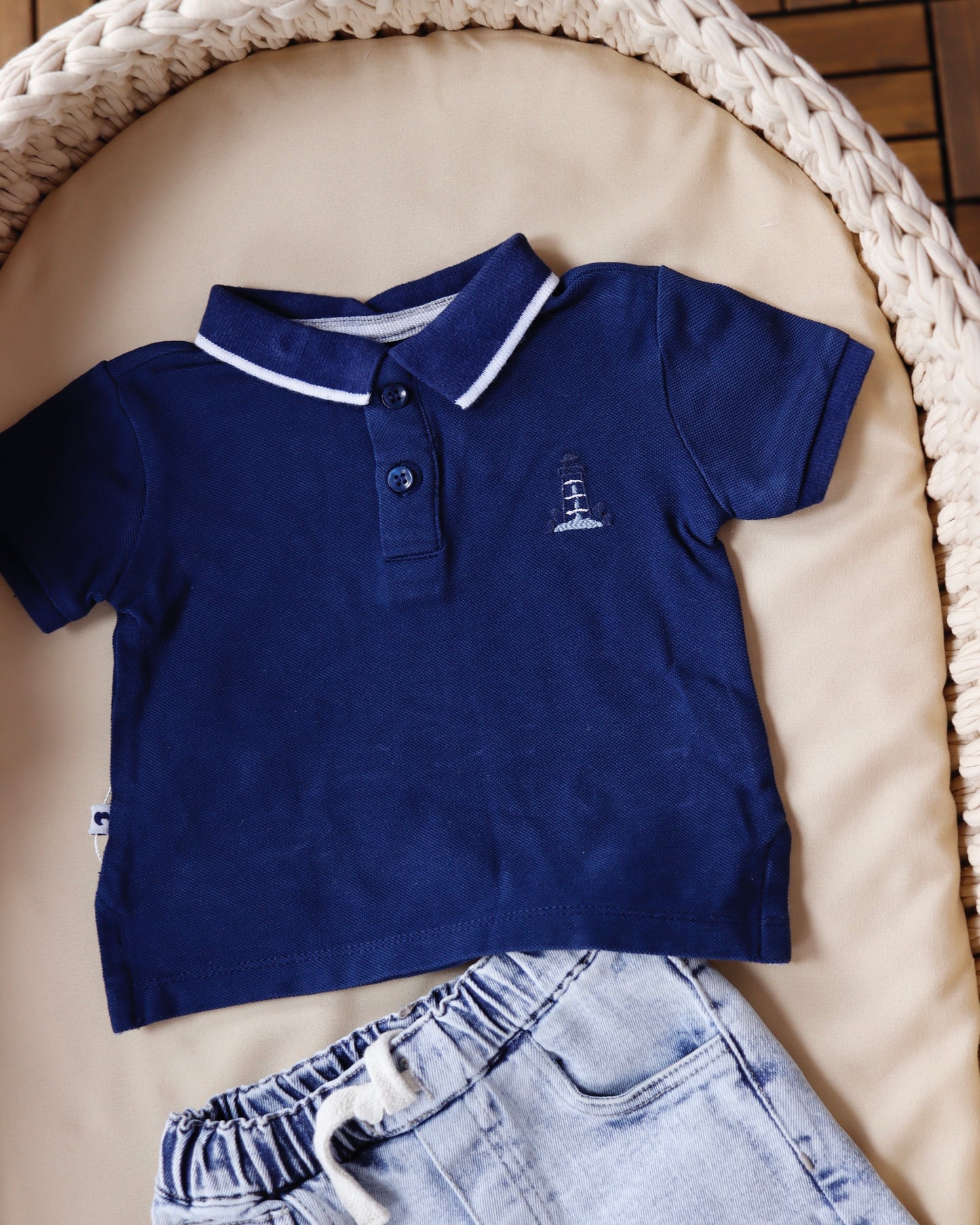 طقم جينز قطعتين💙 ٦-٣٦ شهر