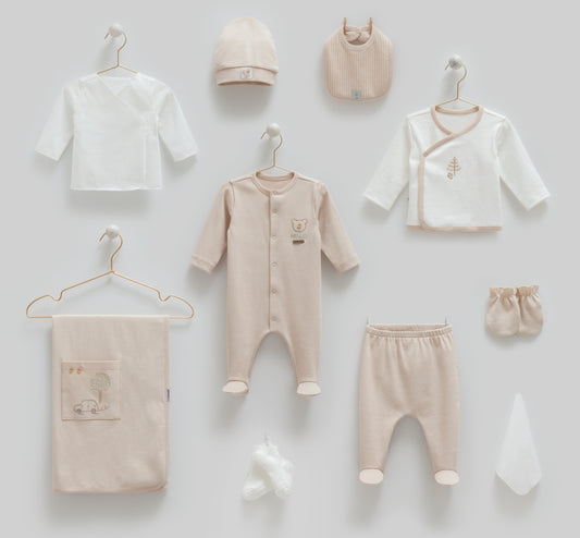 طقم حديث ولادة ١٠ قطع🪡قطن طبيعي ١٠٠٪‏