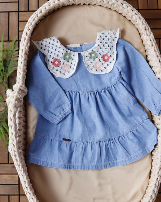 فستان جينز خفيف ١-٤ سنوات🪡